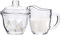 WUWEOT Glass Sugar and Creamer Set for Coffee and Tea, Clear Cream Pitcher and Sugar Bowl with Lid, Cream Jug Sugar Jar, Coffee Serving Set