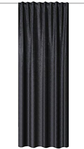 HOME WOHNIDEEN 85987 | Vorhang Thermo, Kombibandschal aus Thermo-Chenille, 245 x 135 cm (Höhe x Breite), Farbe: (anthrazit)
