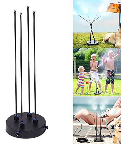 VALINK Système de refroidissement brumisateur portable avec 4 arroseurs réglables pour terrasse extérieure pour terrasse, plage, piscine, barbecue, refroidissement pour enfants