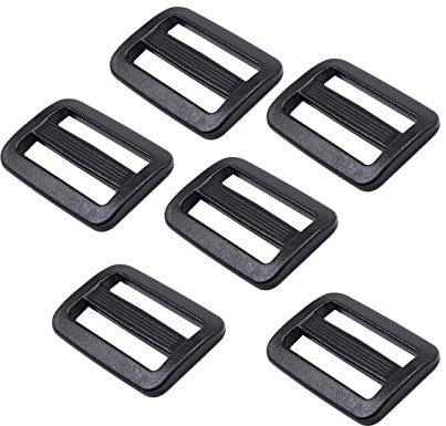 BAIWOAK Tri Glide Slider 32 mm starke Kunststoff-Tri-Glide Slides Verstellbare Schiebeschnalle Gurtschieber Verstellbarer für Rucksack Gürtelgurt Schwarz, Schwarz
