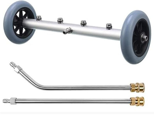 Aim Tools 16 Zoll Hochdruckreiniger Reiniger Fahrwerk Unterbodenreiniger 4000 PSI Autowäsche Wasser Besen, 1/4 Schnellkupplung, mit gerader Verlängerung und 45 Grad Winkel Wand