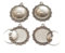 8 Teile 4 Stück Charm Leere Lünette Tablett Medaillons Metall Anhänger Fassungen Schmuck 20mm Runde 4 Stück Klar Glas Cabochon Bastelset (Silber Model-1)