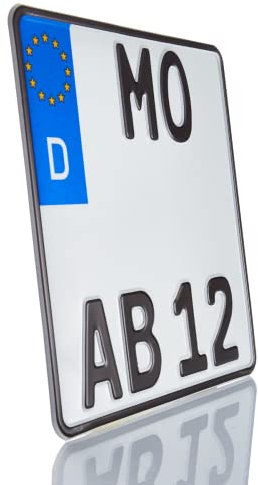 Motorrad Kennzeichen | 180 x 200 mm | Amtliches Motorrad Nummernschild mit individueller Prägung | Made in Germany von Sparschild