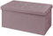 BRIAN & DANY Ottoman Storage Box Velvet Foldable Storage Ottoman Bench with Highly Elastic Sponge Filling for Living Room, 80 x 40 x 40 cm, Light Purple