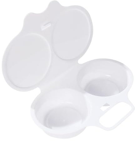 Generic 1/2 pezzi cuociuova a microonde, vaporizzatore con 2 uova, cuoci uova, bracconiere, cuociuova con rivestimento antiaderente | Eggs Round Pochier resistente al calore, vaporizzatore per