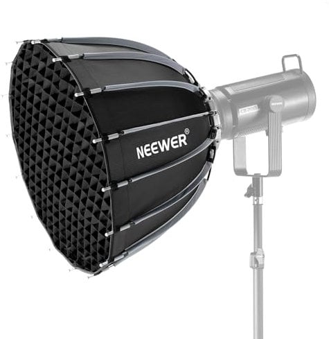 NEEWER 22/55cm Parabolic Softbox Bowens Mount, Schnellwechsel mit Diffusoren/Gitter/Tasche für Video Dauerlicht CB60 CB200B MS60 MS150B Q4 Kompatibel mit Godox Kompatibel mit Aputure 600d, NS55P