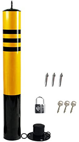 bollard post, Dissuasore di Sicurezza, Palo Rotondo for Barriera di Sicurezza, Dissuasore for vialetti Riflettenti, Paletto di Parcheggio di Sicurezza Giallo, for Garage Domestici, Decorazioni stradal