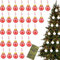 MUBINSM 30 Stück befüllbare Weihnachtsbaumschmuck, transparente Kunststoff-Kugeln, Rot
