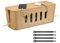 Relaxdays Kabelbox für 2 Steckdosenleisten, Bambus, HxBxT: 16,5 x 44 x 16 cm, Kabel verstecken, Steckdosenbox, natur