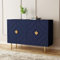 HOLTICO Kommode Sideboard mit 4 Türen, Küchenschrank, Aufbewahrungsschrank Schrank für Wohnzimmer, Küche, Schlafzimmer-Blau