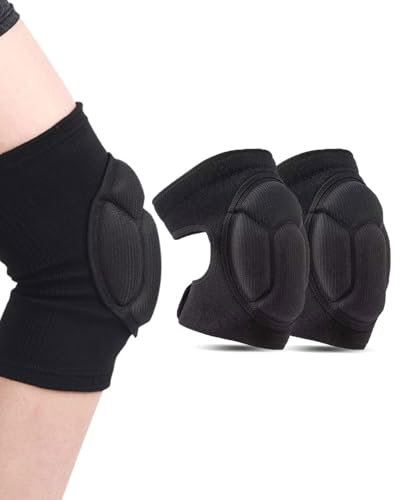 TPZORJX 1 Rodilleras deportivas, rodilleras para voleibol, rodilleras antichoque de espuma de 20mm de grosor, rodilleras para yoga,correr, patinaje, rodilleras antichoque de espuma EVA, negro, M
