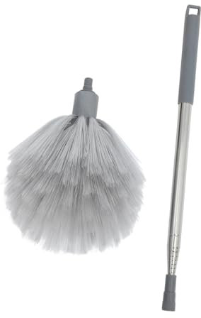 NAMOARLY Telescopic Hand Duster for High Ceilings 2.3m Extendable Ceiling Fan Cleaner Sturdy Bristles for Cobweb and Dust Removal Reusable Gray Duster for Indoor and Outdoor Use Random Style