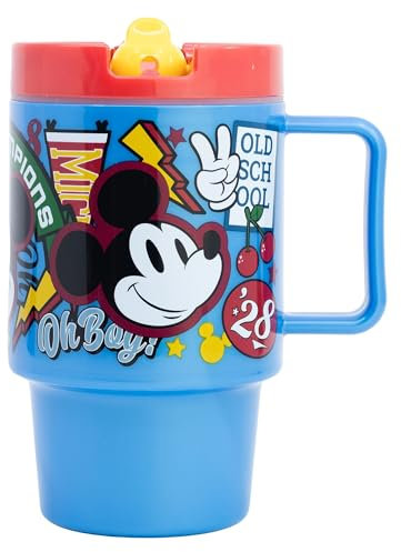Taza infantil de plástico con tapa de 530 ml de Mickey