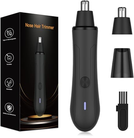 Tondeuse Nez Oreilles Homme Rechargeable Par USB Indolore, Rasoir Homme du Visage, Coupe Poils Nez et Oreilles Portable Pour, Facile à Nettoyer, étanche IPX7