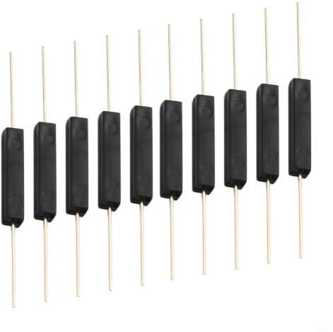 10 Stück Kunststoff Verkapselter Reedkontakt Schalter Normalerweise Offen Magnetischer Induktionsschalter 3x13mm 100V 0,5A Schwarz für Leiterplattenmontage und Industrielle Anwendungen