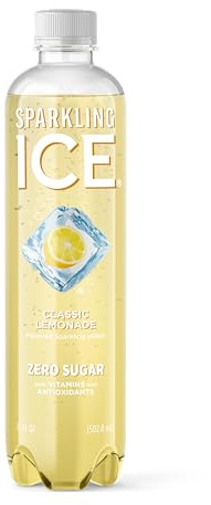 Sparkling Ice, Classic Lemonade Sparkling Water, Zero Sugar Flavored Water, with Antioxidants and Vitamins, 17 fl oz Bottle