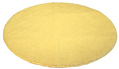 Kinzler J-10001/06 hochwertige Mikrofaser Badematte Uni, 90 cm, rund, flusenfrei, pflegeleicht, gelb