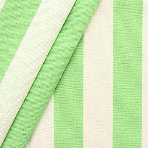 STOFFKONTOR Outdoor Stoff Markisenstoff mit Streifen - Pistazien-Grün Weiss - Outdoorstoff Meterware wasserabweisend - Sonnenschutz Stoff blickdicht und farbecht