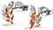 Goldmaid Damen-Ohrstecker red Bay Leaves 925 Sterlingsilber teilweise rotvergoldet 8 weiße Zirkonia Ohrringe Schmuck