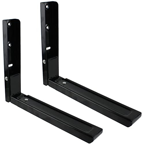 SPARES2GO Universal Extendable Wall Mounting Brackets for All Makes and Models of Microwave (Black)