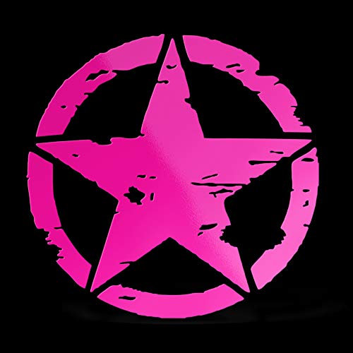 Erreinge Stern-Aufkleber US Armee-Militär Rose Fluo Schriftzug In PVC kompatibel für Auto Moto Camper Jeep Renegade 4X4 Suzuki - Cm 35