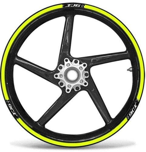 labelbike - Klebestreifen Kit Felgen 17 Motorrad Felgen Yamaha XJ6 Farbe gelb Fluo