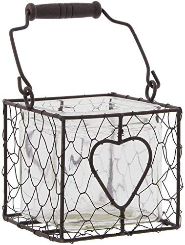 khevga Windlicht Herz Landhaus-Stil aus Glas und Metall