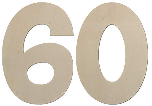 Deko Zahlen - Geburtstagsdeko 60 Geburtstag aus Holz - Ideale Geburtstag Geschenkideen oder als Party Tischdeko (7,5 cm)