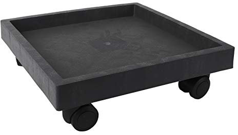 Holibanna Support De Pot de Fleurs Carré en Plastique avec Roues Idéal pour Jardin Intérieur et Extérieur Plateau de Fleurs Mobile 29Cm