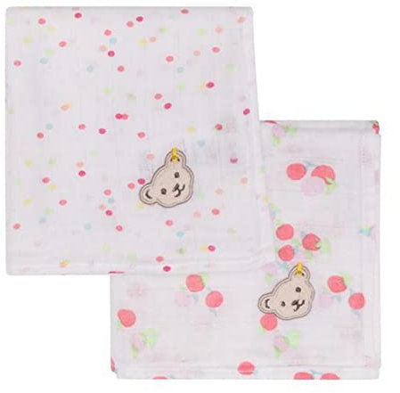 Steiff Baby-Mädchen Mullwindel 2er Pack, Bright White, 999