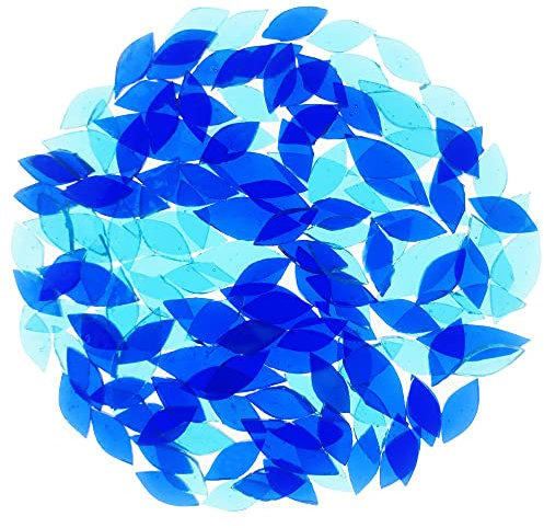 Allazone 160G Carreaux de Mosaïque, Bleu Mélangé Mosaïque Multicolore Tesselles en Verre Colorées Mosaïque de Pétales pour La Décoration de La Maison, Artisanat de Bricolage