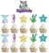 Happy Birthday Mermaid Cake Toppers - 11PCS Princess Cupcake Toppers for Girls' Parties