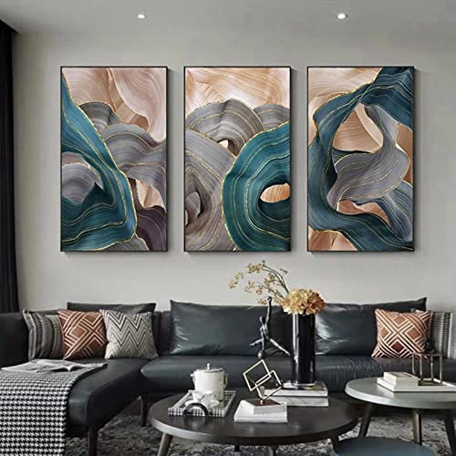 HEHGVCF WTD - Quadro da parete, motivo decorativo per la casa, 50 x 70 cm, grigio con texture in marmo su tela, per soggiorno, senza cornice, 40 x 60 cm