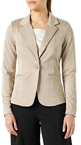 ICHI IHKATE Damen Blazer Kurzblazer Jacke mit Stretch und Reverskragen, Größe:XL, Farbe:Sandshell (130907)