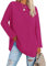 Famulily Women's Long Sleeve T Shirt Ladies Basic Tunic Tops Round Neck Tshirts Hot Pink S