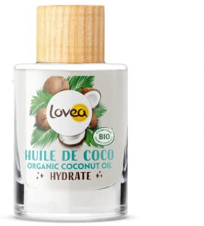 Lovea - Huile De Coco Bio Multi-Usages - Hydrate - Peaux Sèches & Cheveux Secs - 100% D'Origine Naturelle - Sans Colorant Ni Parfum Ajouté - Vegan - Certifié BIO - Fabriqué En France - 50 ml