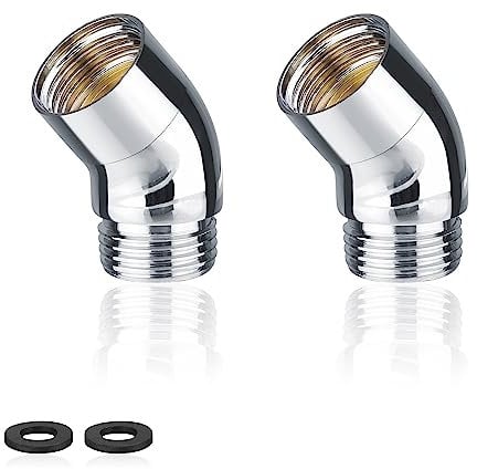 Winkelstück für Duschkopf, JANDH 2 Stück 135° Duschschlauch Adapter, Winkelstück für Handbrause, Einstellbarer Winkel, Geeignet für Handbrausen, Kopfbrausen, Duschwannen