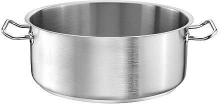 TOMGAST Topf Durchmesser: 20 cm Höhe: 9 cm Fassungsvermögen: 2,5 l | Edelstahl 18/10 | Wandstärke 1 mm bis 1,2 mm | 3-Schicht-Aluminium-Stahlboden | Induktion