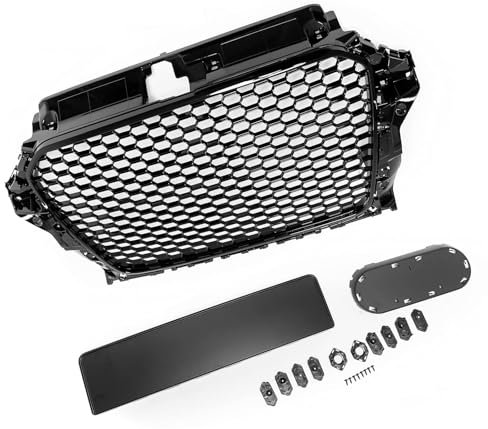 DECI Parrilla de Rejilla Delantera de Coche para Audi A3 S3 8V,Rejilla Parachoques Delantero Malla