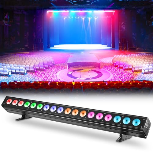 Wallwasher Bühnenlicht Bar, 180W Strahler 18pcs 6 in 1 LEDs Wash Lights Wall Washer Strip dmx512 Control für Disco Party Kirche Geburtstag Hochzeit(1 Stück)