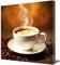 ZQQART Kaffee Leinwanddrucke braune Kaffeetasse Kaffeebohnen Gemälde warmes Essen Bild Küchenposter für Kaffeebar Café Wohnzimmer Büro Küche Wanddekoration gerahmt (40x40cm)