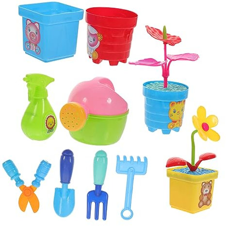 BRIGHTFUFU Kid Play House Toys Childrens Gardening Toys Little Gardener Educational Planting Tool Kit Random Color
