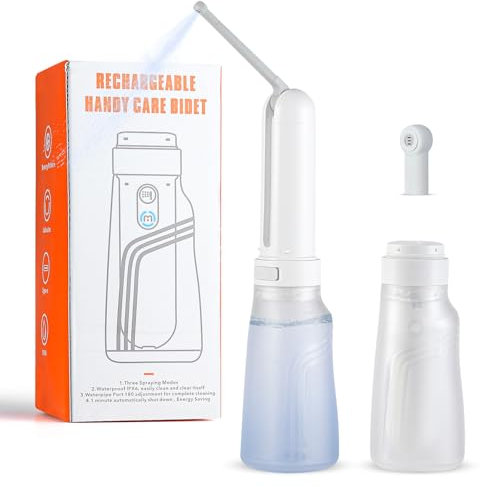 Tragbares Bidet für die Reise, 400ML Flasche, USB-C wiederaufladbare elektrische Sprayer Toilette, persönliche Hygiene Reinigung / beruhigende Postpartum Care / Perineal & Hemmoroid Behandlung