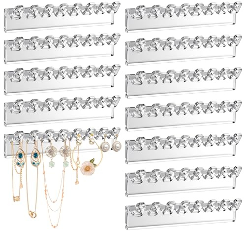 12Pcs Wall Necklace Holder Acrylic Jewelry Organizer Necklace Hanger
