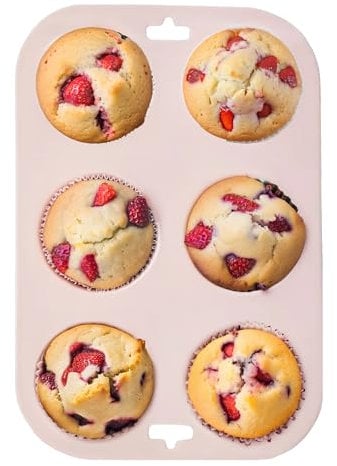 Premier Housewares Elegant Pink Muffin Tray, Easy to Clean Silicon Cupcake Mould, Versatile and Sturdy Mould