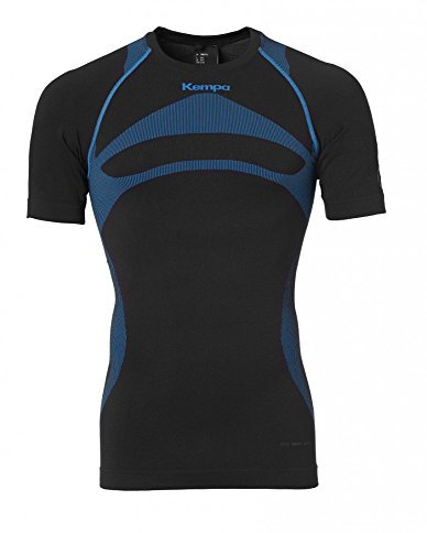 Kempa Erwachsene Bekleidung Teamsport Attitude Pro Shortsleeve T-Shirt, Schwarz/Kempablau, M/L