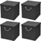 Stick&Shine Faltbare bunte Aufbewahrungsbox mit passendem Deckel - 30 x 30 x 30 cm - Schwarz