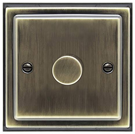 Brush Antique Brass Dimmer Switch 1 Gang Single Pole 0-400w BE352 KME