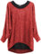 Emma & Giovanni - Damen Oversize Oberteile Tshirt/Pullover (2 Stück) / Made In Italy, XL-XXL, Rot