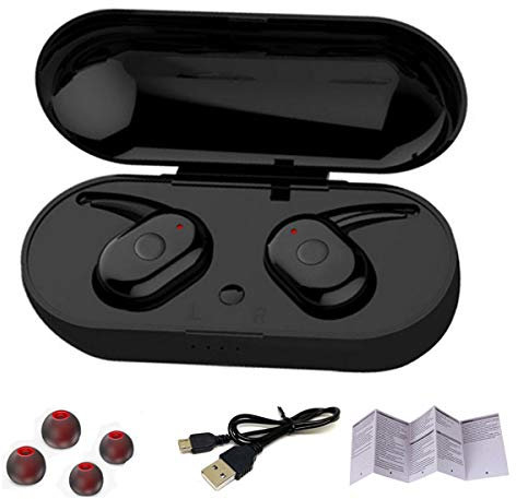 Nicoone Auriculares Bluetooth 5.0 TWS Dual Mini audífonos IPX4 ocultos, auriculares deportivos inalámbricos